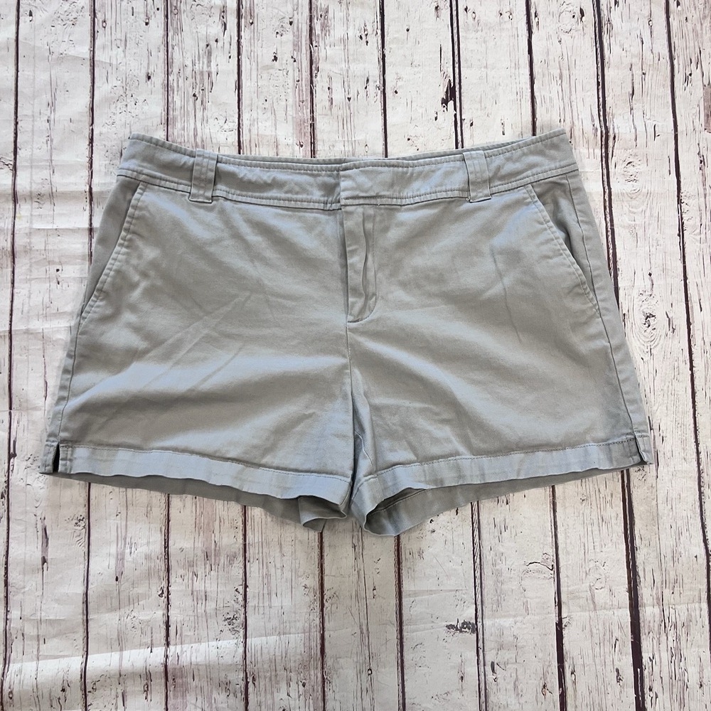 Women's Casual Chino Walking Shorts New York & Company Size 10 Light Gray Travel